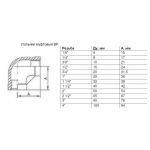 Угольник Ду20 (3/4") Ру16 ВР/ВР нерж. сталь Benarmo