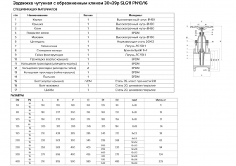 Задвижка 30ч39р Ду250 Ру10/16 SLG11