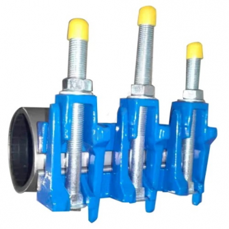 Хомут нерж L200мм DN125 (130-145) с чугунным замком