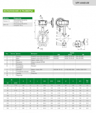 Tecofi VPI 4448-08 EPDM Ду150
